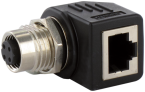 M12 Bu. D-cod. / RJ45 Ethernet adapter 90° 4-pol. 