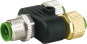 T-Coupler M12 male / 2x M12 female A-cod.
